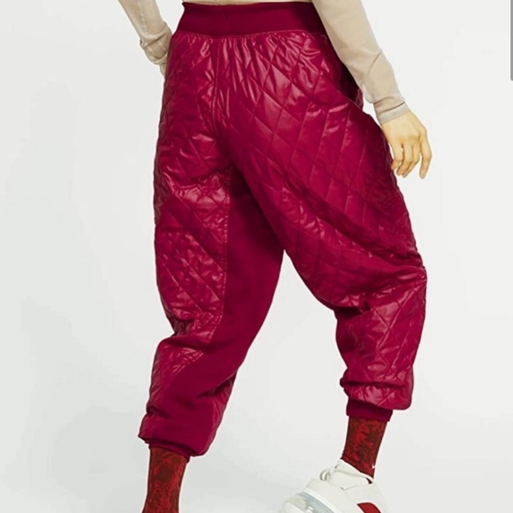NWT Nike Raspberry Magenta Quilted Nylon Drawstring Joggers Style CJ6256-620 - Picture 14 of 16